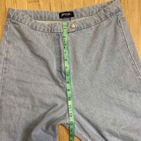 NWT Nasty Gal Women’s Size 10 Blue High Waist Wide Leg Light Blue Jeans Culottes - Picture 9 of 10